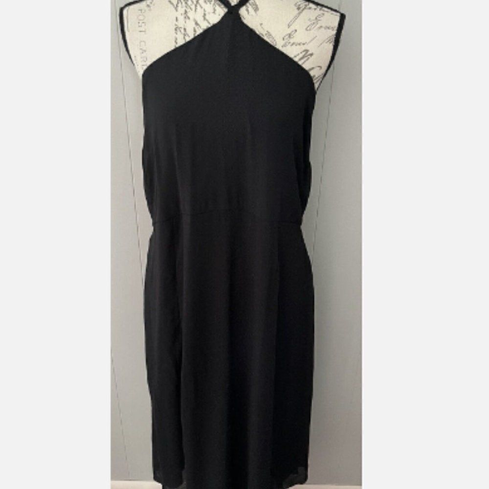 Solid Black Halter Dress Size XXS NWT